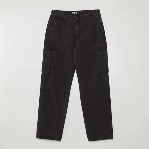 black cargo jeans
